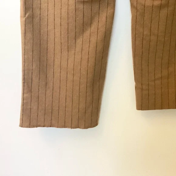 Madewell Striped Wool Blend High Rise Rosedale Straight Pant - Brown - 0 - Picture 11 of 12